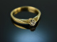 Around 1950! Classic Diamond Engagement Ring 0.1 ct Gold 585