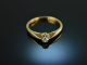 Um 1950! Klassischer Diamant Verlobungs Ring 0,1 ct Gold 585