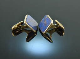 Um 1960! Klassische Manschettenkn&ouml;pfe Lapislazuli...