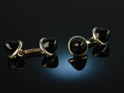 Around 1970! Fancy cufflinks with onyx cones silver 935