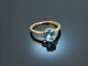Sea Blue! Schöner Ring mit Apatit und Diamanten Gold 585