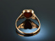 Um 1900! Charmanter Herz Ring mit Karneol Rot Gold 585
