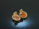 Um 1950! Vintage Ohrringe mit Muschel Kameen Gold 333