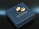 Um 1950! Vintage Ohrringe mit Muschel Kameen Gold 333