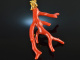 Boho Style! Large coral branch pendant with long chain silver 925 gold plated