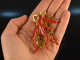 Boho Style! Large coral branch pendant with long chain silver 925 gold plated
