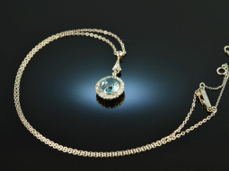 Um 1910! Seltenes Collier mit blauem Zirkon und Diamanten...