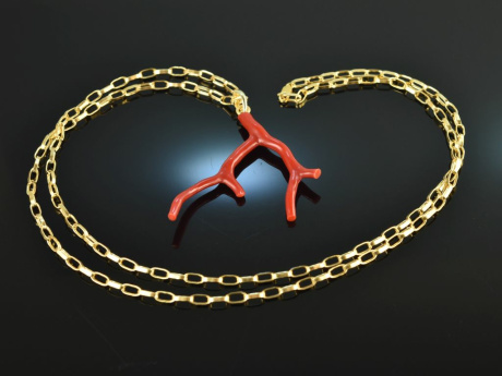 Boho Style! Large Coral Branch Pendant with Chain Silver 925 Gold Plated