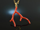 Boho Style! Large Coral Branch Pendant with Chain Silver 925 Gold Plated