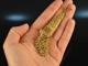 Around 1965! Large link fish pendant with chain silver 925 gold plated