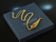 Around 1965! Large link fish pendant with chain silver 925 gold plated