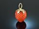 Big Strawberry! Sch&ouml;ner Sardegna Korallen Erdbeer Anh&auml;nger Gold 585