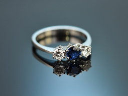 Around 1975! Finest Sapphire Brilliant Ring 0.4 ct White...