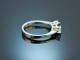 Around 1975! Finest Sapphire Brilliant Ring 0.4 ct White Gold 750