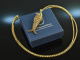 Around 1965! Fancy link fish pendant with chain silver 925 gold plated