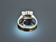 Um 1970! Klassischer Saphir Brillant Ring Wei&szlig; Gold 585