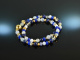 Sea Blue! Fancy Armband mit Aquamarin Lapis und Achat Silber 925 vergoldet