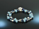 Cool Blue! Fancy Armband 2-reihig Labradorit Aquamarin Achat Lapislazuli Silber 925