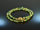 Elegant Emeralds! Fancy Armband 2reihig Smaragd Tsavorith Peridot Jade Silber 925 vergoldet