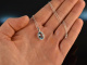 Sea Blue! Wundervoller Diamant Aquamarin Anh&auml;nger mit Kette Wei&szlig; Gold 750