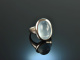 Big Blue! Gro&szlig;er Ring mit Aquamarin Cabochon Wei&szlig; Gold 750