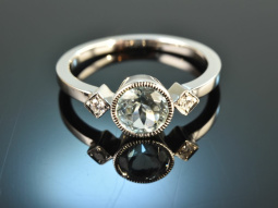 Zartes Blau! Feinster Diamant Aquamarin Ring Wei&szlig;...