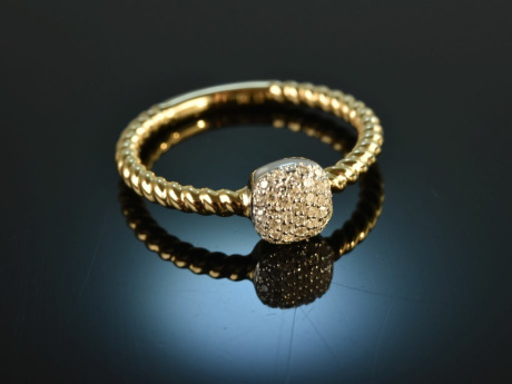 Feines Glitzern! H&uuml;bscher Diamant Ring 0,13 ct Gelb- und Wei&szlig;-Gold 585