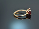 Deep Red! Edler Ring mit Rhodolith Rosé Gold 750