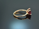 Deep Red! Edler Ring mit Rhodolith Ros&eacute; Gold 750