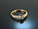 Feines Blau! Sch&ouml;ner Diamant Ring mit blauem Turmalin Gold 585