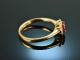 Bright Red! Feinster Rubin Diamant Ring Gold 750