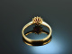 Bright Red! Feinster Rubin Diamant Ring Gold 750