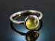 Fine Green! Schlichter Peridot Ring Weiß Gold 750