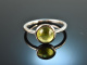 Fine Green! Schlichter Peridot Ring Wei&szlig; Gold 750