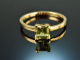 Green Carrée! Feiner Peridot Ring Gold 750