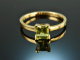 Green Carr&eacute;e! Feiner Peridot Ring Gold 750