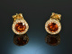 Shiny Orange! Edle Ohrringe mit Mandarin Granat und Diamanten Gold 750