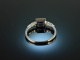 Deep Blue! Edler Saphir Diamant Ring Wei&szlig; Gold 585