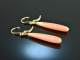 Around 1990! Fine Angel Skin Coral Earrings Gold 750