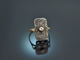 Um 1920! Sch&ouml;ner Art Deco Ring mit Diamanten Rot...