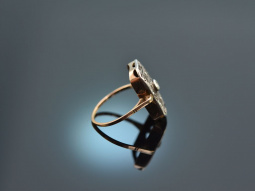 Um 1920! Sch&ouml;ner Art Deco Ring mit Diamanten Rot...