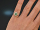 Around 1970! Precious Emerald Diamond Ring White Gold 585