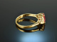 Italien um 1985! Hochwertiger Rubin Brillant Ring 0,6 ct Gold 750