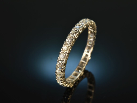 Um 1990! Edler Memoire Brillant Ring 1,3 ct Wei&szlig; Gold 585