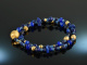 Royal Blue! Fancy Armband 2-reihig Lapislazuli Achat Sodalith Silber 925 vergoldet