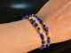 Royal Blue! Fancy Armband 2-reihig Lapislazuli Achat Sodalith Silber 925 vergoldet