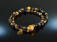 Starry Night! Fancy Armband 2-reihig Saphir Lapislazuli Citrin Sodalith Silber 925 vergoldet