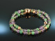 Summer Nights! Fancy Armband 2reihig Smaragd Amethyst Apatit Sterlingsilber 925 ros&eacute;vergoldet