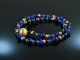 Mary Blue! Fancy Armband 2-reihig Sodalith Lapislazuli Achat Silber 925 vergoldet