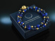 Mary Blue! Fancy Armband 2-reihig Sodalith Lapislazuli Achat Silber 925 vergoldet